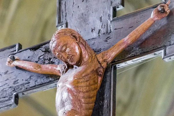 Detalles Una Escultura Madera Jesucristo Cruz — Foto de Stock