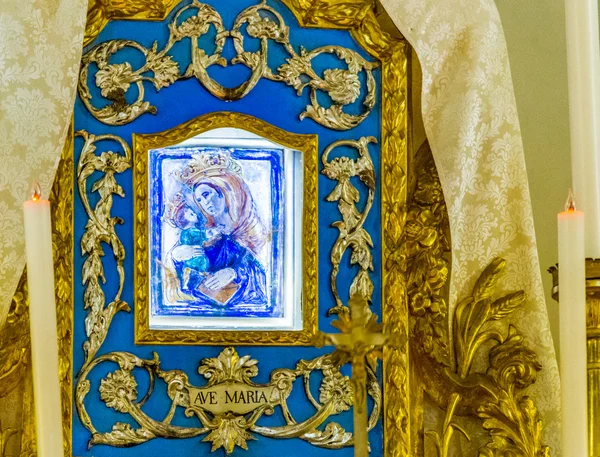 Retablo Conmemorativo Madera Dedicado Nuestra Señora Consolación Con Frase Lengua —  Fotos de Stock