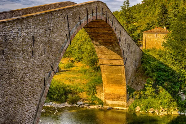 Antiguo Puente Jorobado Emilia Romaña — Foto de Stock