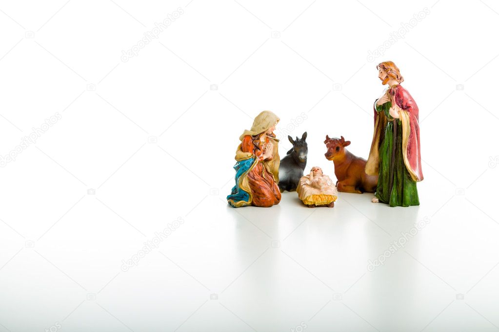 The Holy Family in a Christmas Crib