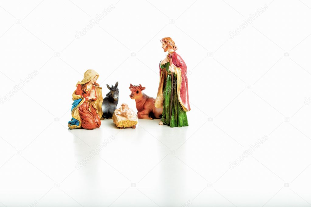 The Holy Family in a Christmas Crib