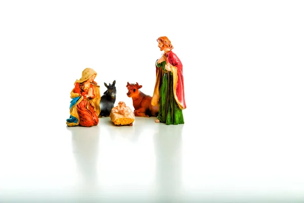 De Heilige familie in de wieg van een kerst — Stockfoto