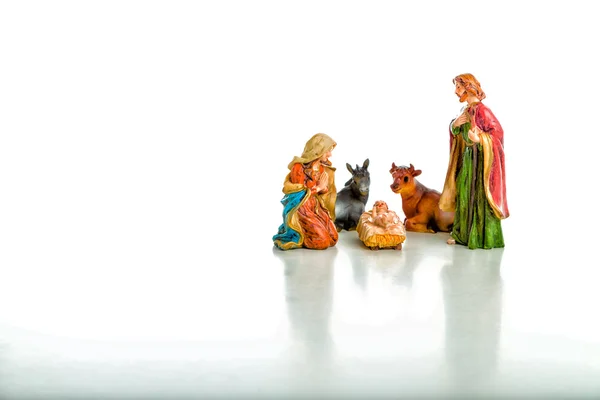 La Sainte Famille dans une crèche de Noël — Photo