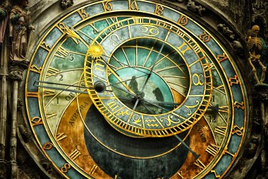 Astronomical clock in Prague  clipart