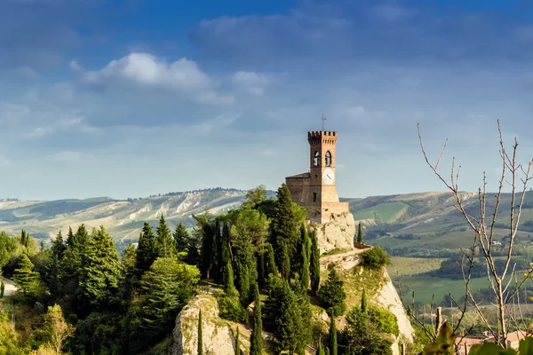 Brisighella středověká věž s hodinami — Stock fotografie