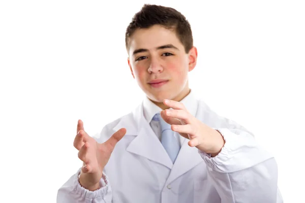 Chegando mãos de menino vestido como um médico — Fotografia de Stock