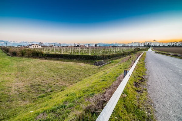 Artificial Water Canal Irrigate Cultivated Fields Countryside Emilia Romagna Italy — Stock Photo, Image