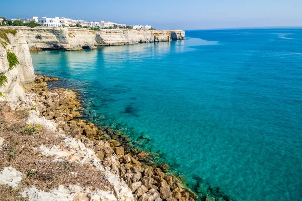 Felsige Bucht Der Küste Des Salento Apulien Italien — Stockfoto