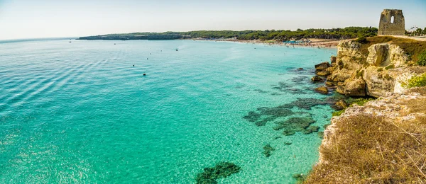 Sziklás Öbölben Tengerparton Salento Puglia Olaszországban — Stock Fotó