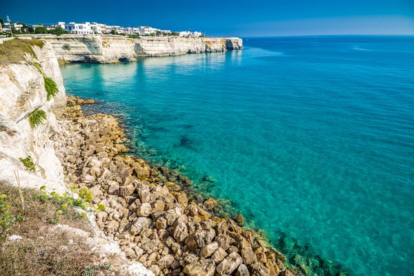 Crique Rocheuse Sur Côte Salento Dans Les Pouilles Italie — Photo