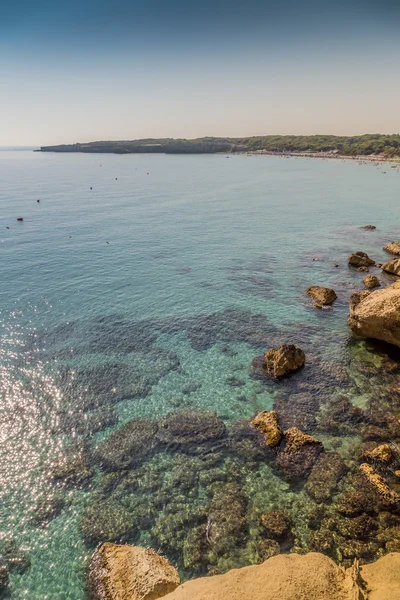 Sziklás Öbölben Tengerparton Salento Puglia Olaszországban — Stock Fotó