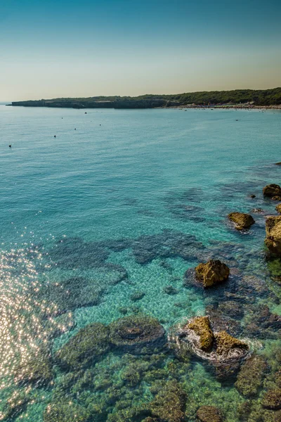 Sziklás Öbölben Tengerparton Salento Puglia Olaszországban — Stock Fotó