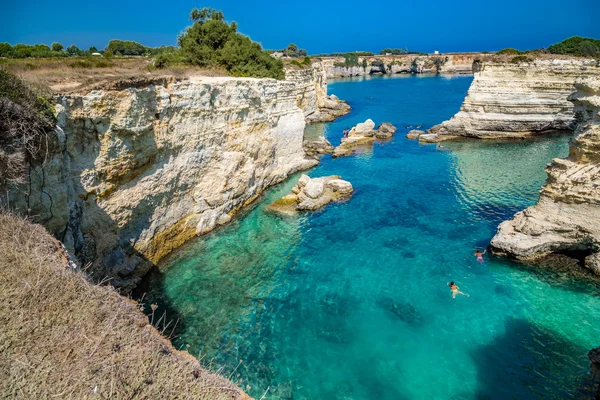 Stacks on the coast of Salento in Italy — Stock Photo, Image