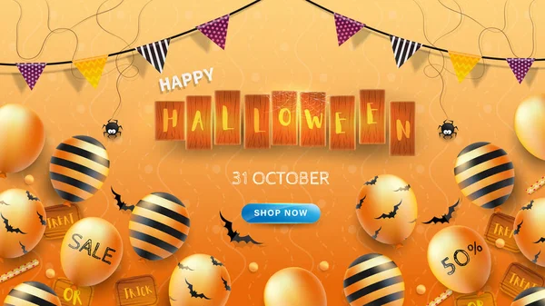 Fondo Halloween Pancarta Para Festival Fiestas Navideñas Octubre Espeluznante Diseño — Vector de stock