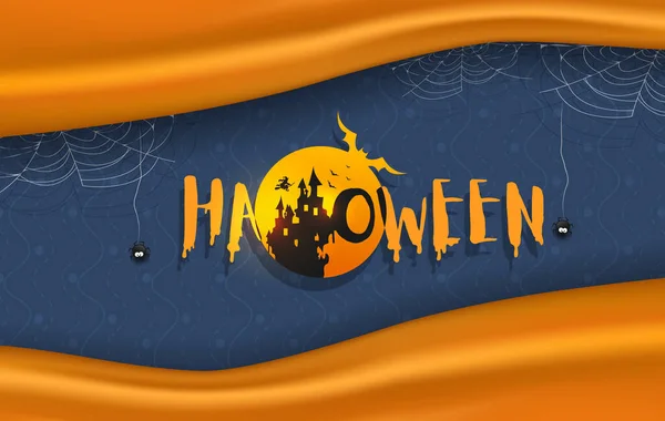 Halloween Bakgrund Eller Banner För Semester Fest Festival Oktober Kusligt — Stock vektor