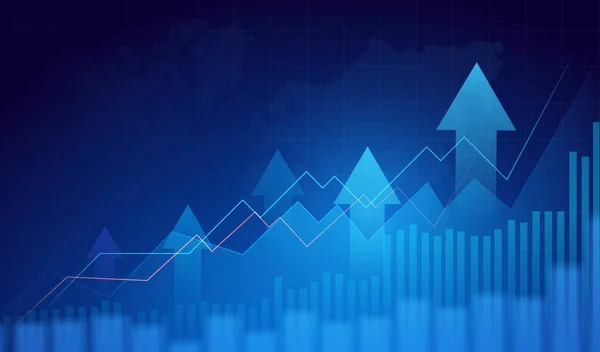 Business Ljus Stick Diagram Diagram Över Aktiemarknaden Investeringar Handel Blå — Stock vektor