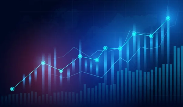 Business Ljus Stick Diagram Diagram Över Aktiemarknaden Investeringar Handel Blå — Stock vektor