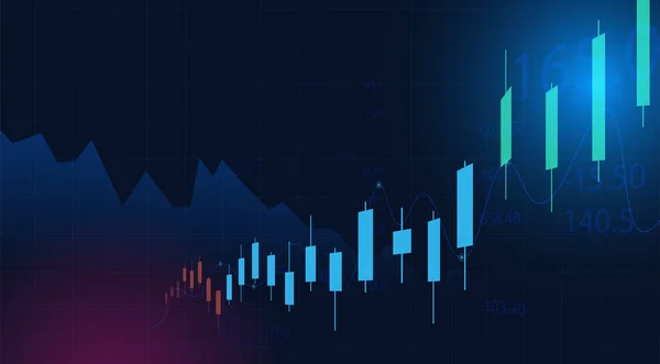 Gráfico Barra Vela Negocios Gráfico Comercio Inversión Bursátil Sobre Fondo — Archivo Imágenes Vectoriales