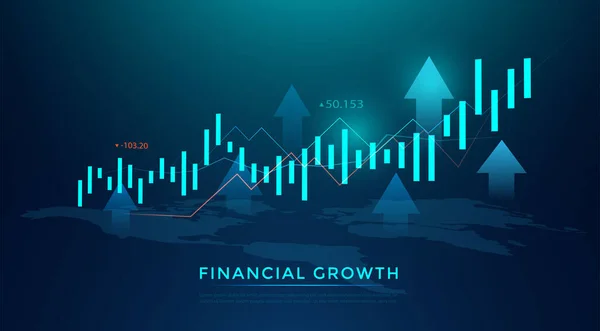 Business Kynttilä Tikku Kaavio Kaavio Osakemarkkinoiden Investointien Kaupankäynnin Sinisellä Pohjalla — vektorikuva