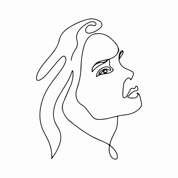 Непрерывный Рисунок Линии Модная Абстрактная Поза Женщины Красавицы Векторная Иллюстрация — стоковый вектор
