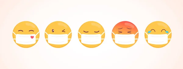 Coleção Emoji Vetorial Com Diferentes Reações Para Mídias Sociais Bonito — Vetor de Stock