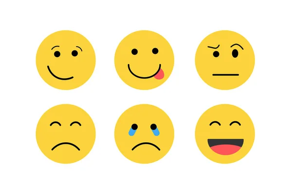 Emoji Feeling Faces Vector Comunicación Chat Elementos Bola Amarilla Burbuja — Vector de stock