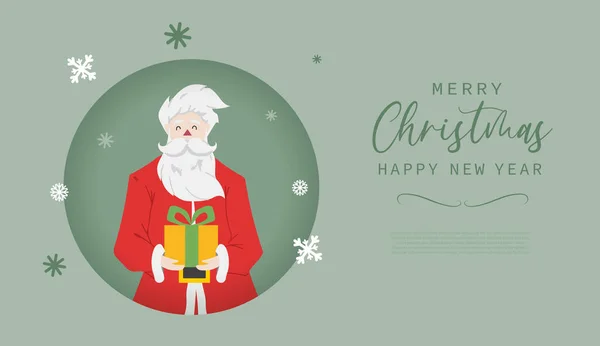 크리스마스와 카드에 귀여운 산타클로스와 현대의 스타일의 만화가 일러스트 — 스톡 벡터