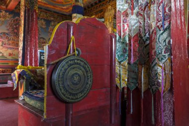 Pelling, Hindistan - Ekim 2020: Pelling, Hindistan 'daki Budist Sanghak Choeling Manastırı' nın Ayrıntıları.