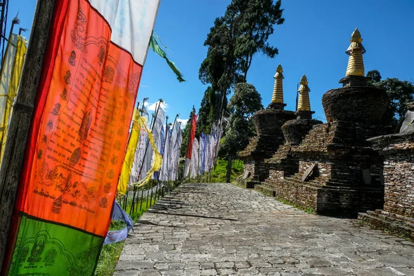 Pelling Indie Październik 2020 Stupas Buddyjskim Klasztorze Sanghak Choeling Pelling — Zdjęcie stockowe