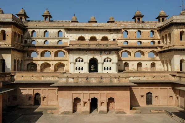 Részlet Raj Mahal Palotából Orchha Madhya Pradesh India — Stock Fotó