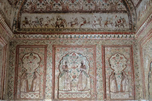 Orchha Indien März 2021 Detail Eines Wandbildes Aus Dem Raj — Stockfoto