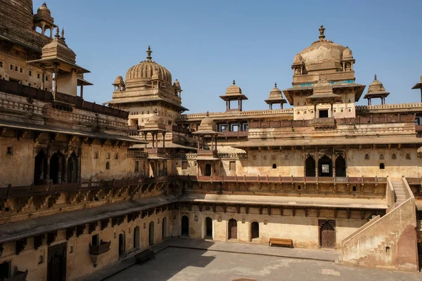 Λεπτομέρεια Του Παλατιού Jahangir Mahal Στην Orchha Madhya Pradesh Ινδία — Φωτογραφία Αρχείου