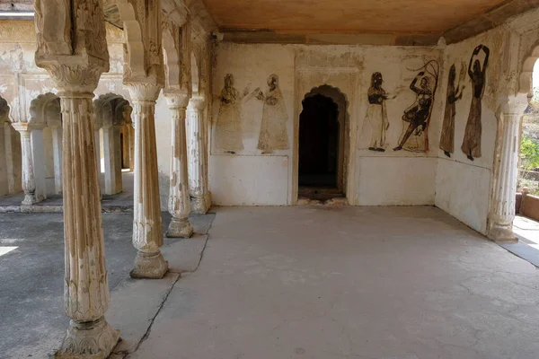 Detalhe Palácio Rai Praveen Mahal Orchha Madhya Pradesh Índia — Fotografia de Stock