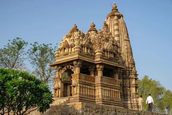 印度中央邦Khajuraho的Javari圣殿 形成Khajuraho纪念碑小组的一部分 该小组是教科文组织的一个世界遗产 — 图库照片