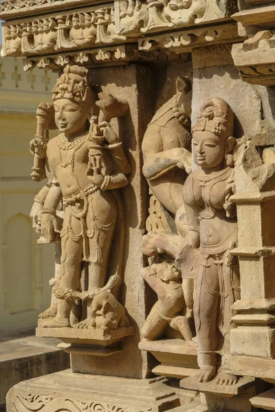 Detail Chrámu Parsvanath Khajuraho Madhya Pradesh Indie Patří Skupiny Památek — Stock fotografie