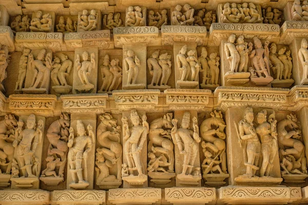 Λεπτομέρεια Του Ναού Parsvanath Στο Khajuraho Madhya Pradesh Ινδία Αποτελεί — Φωτογραφία Αρχείου