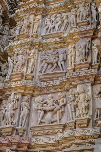 Detail Chrámu Kandariya Mahadev Khajuraho Madhya Pradesh Indie Patří Skupiny — Stock fotografie