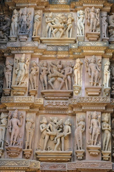 Detail Chrámu Kandariya Mahadev Khajuraho Madhya Pradesh Indie Patří Skupiny — Stock fotografie
