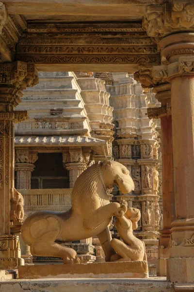 Λεπτομέρεια Του Ναού Mahadeva Στο Khajuraho Madhya Pradesh Ινδία Αποτελεί — Φωτογραφία Αρχείου