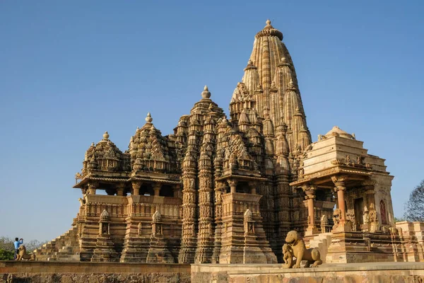 Templo Kandariya Mahadev Templo Mahadeva Khajuraho Madhya Pradesh Índia Faz — Fotografia de Stock