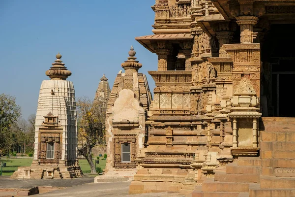 Деталь Храма Вишванатх Кхаджурахо Мадхья Прадеш Индия Входит Состав Группы — стоковое фото