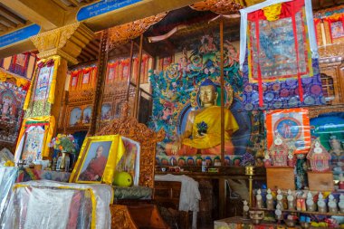 Tabo, Hindistan - Haziran 2021: Tabo köyündeki Tabo Manastırı 1 Temmuz 2021 'de Spiti Vadisi, Himachal Pradesh, Hindistan.