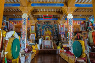 Tabo, Hindistan - Haziran 2021: Tabo köyündeki Tabo Manastırı 1 Temmuz 2021 'de Spiti Vadisi, Himachal Pradesh, Hindistan.