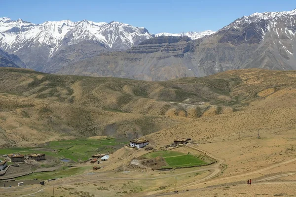 Panoramic View Komic Village Spiti Valley Himalayas Himachal Pradesh India — Fotografia de Stock
