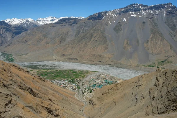 Views Kaza Located Spiti River Spiti Valley Himachal Pradesh India — Foto de Stock