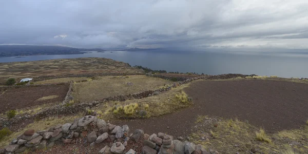 Amantani island, titicaca-tó, peru — Stock Fotó