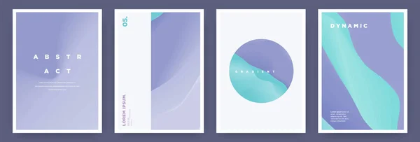 Minimal Cover Design Template Set Muted Pastel Abstract Gradient — Stock Vector