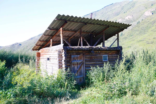 Старая Деревянная Баня Казахских Горах — стоковое фото