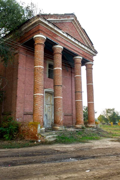 Ruinerna Den Gamla Tegel Lutherska Kyrkan Volga Tyskarna — Stockfoto