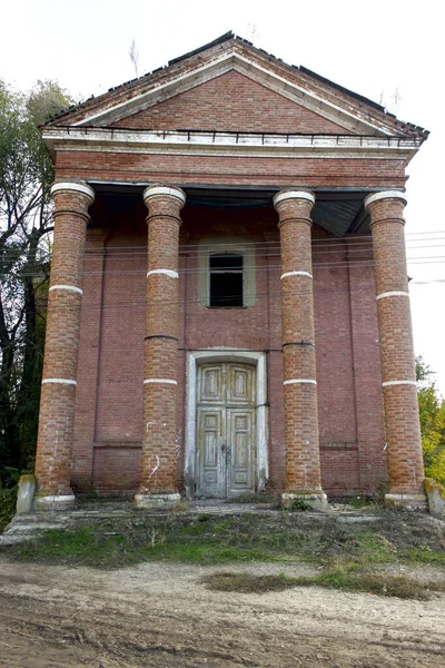 Ruínas Antiga Igreja Luterana Tijolo Dos Alemães Volga — Fotografia de Stock